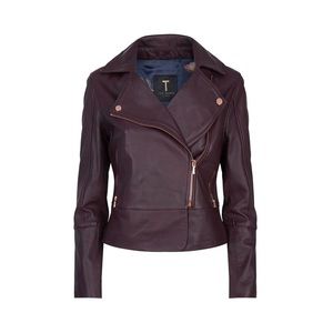 Ted Baker Real Leather Burgundy Jacket